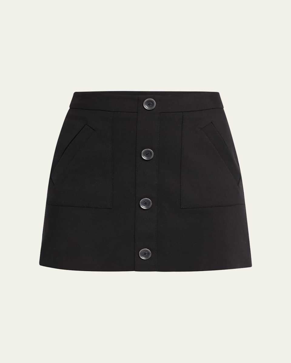 Behati Button-Front Mini Skirt